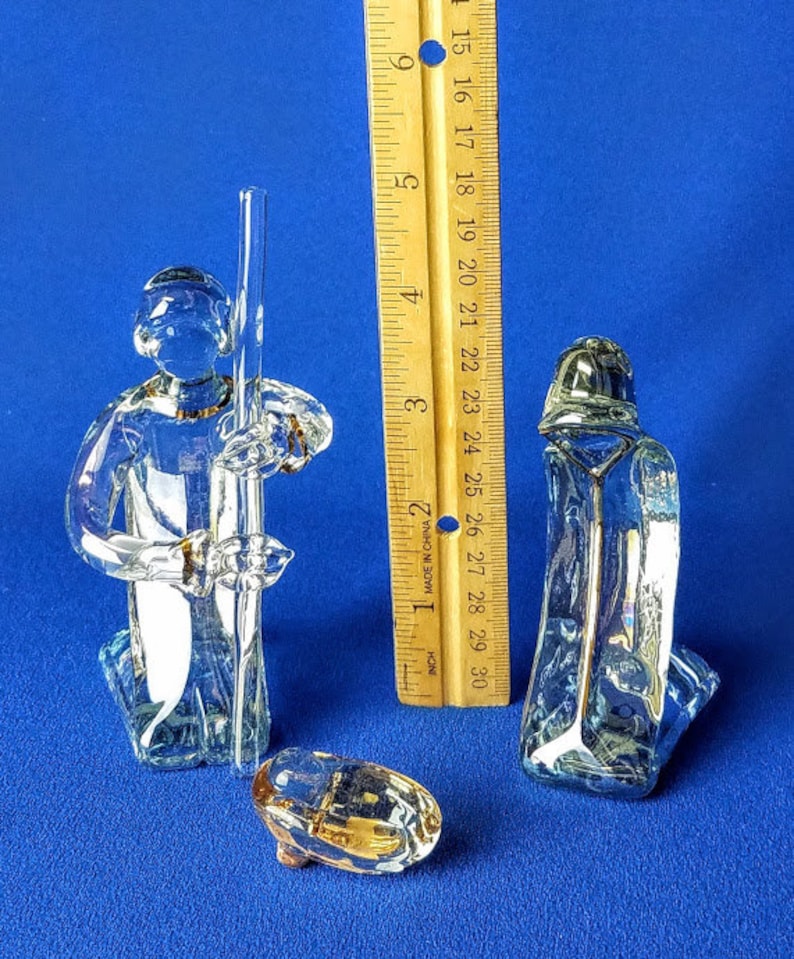 Hand Blown Glass Nativity Set Etsy