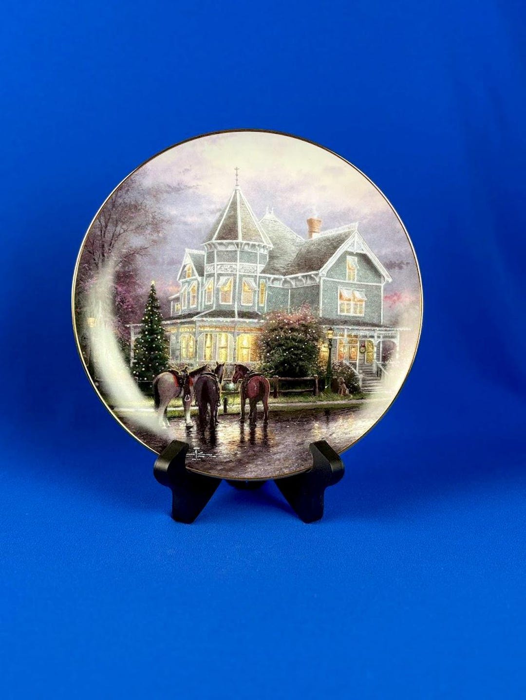 A Holiday Gathering - Thomas Kinkade Christmas Plate - Etsy