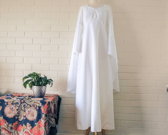 Vintage Medieval Style Wedding Dress 1970s Empire