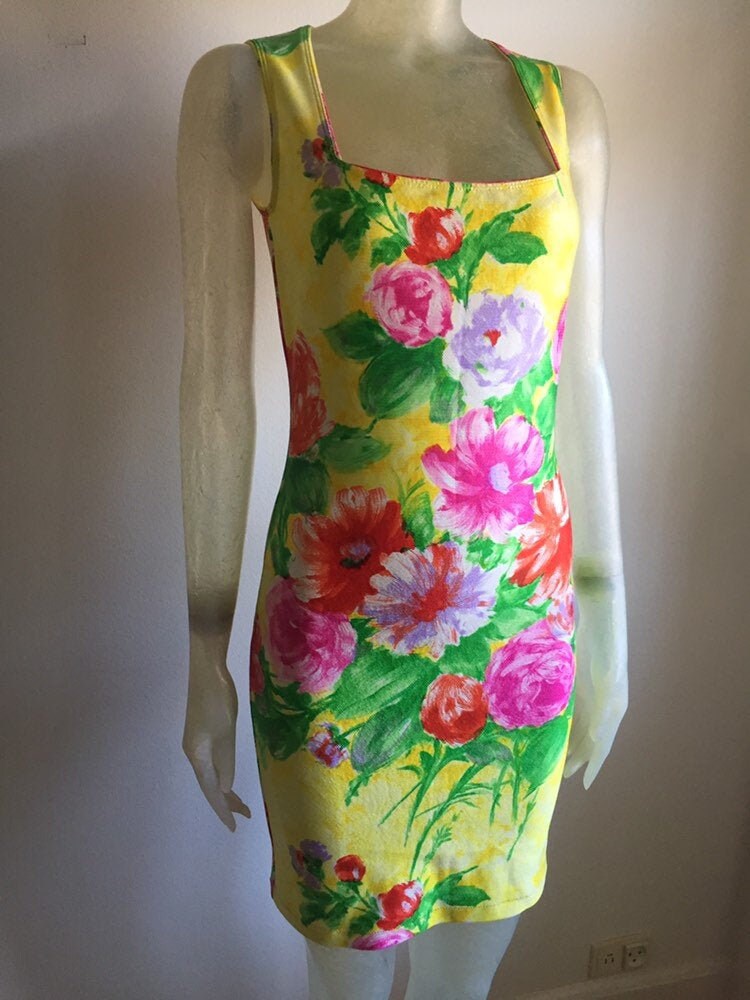 Versace Documented Istante 1997 Floral Dress - Etsy