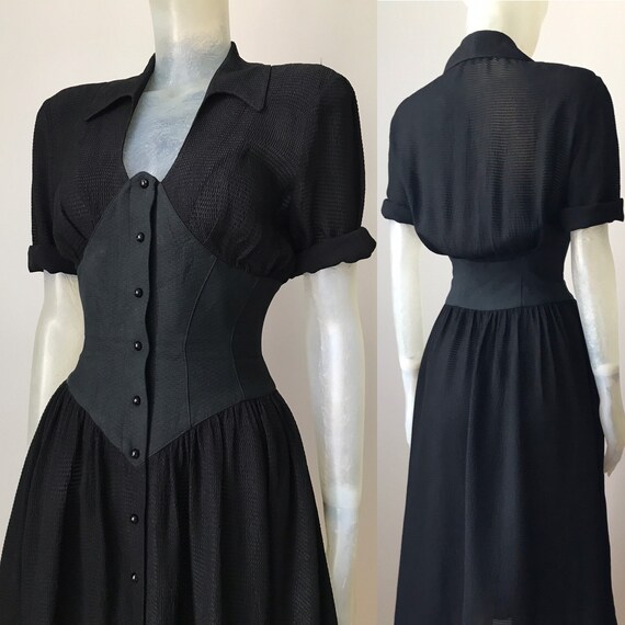 Thierry Mugler, black corset dress
