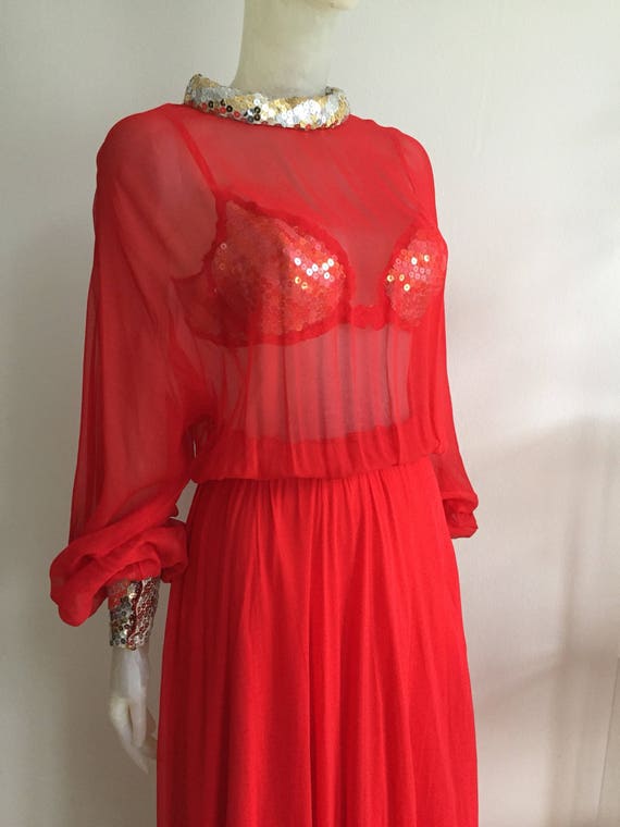 1970s circus princess silk dress