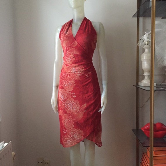 Kenzo, 90s mesh halter neck dress