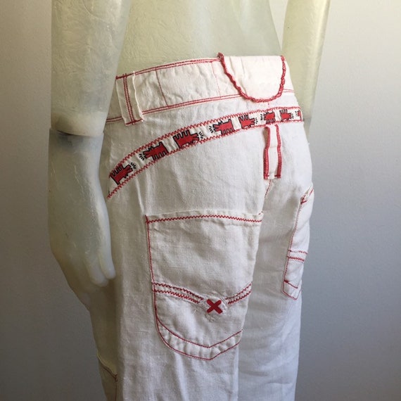 Vintage Keith Haring painted trousers