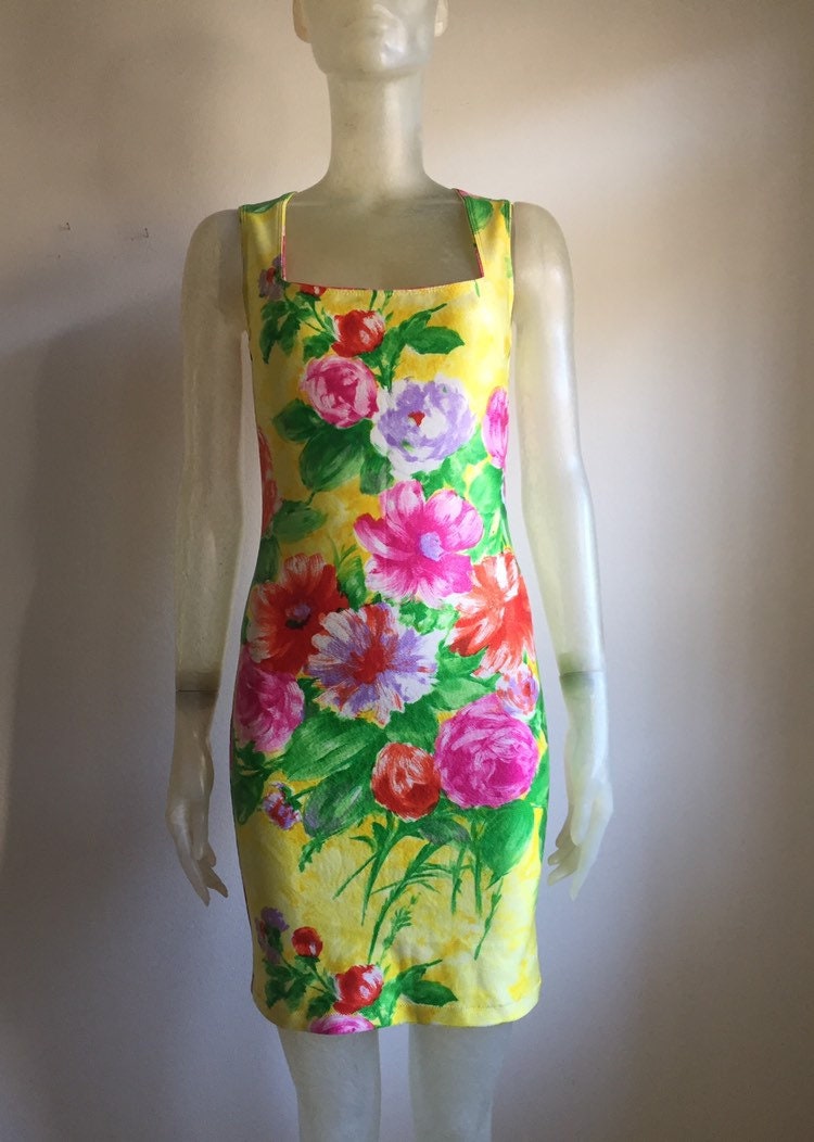 Versace Documented Istante 1997 Floral Dress - Etsy