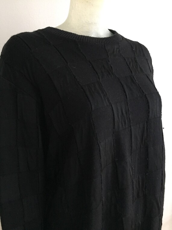 Yohji Yamamoto, black patchwork knit