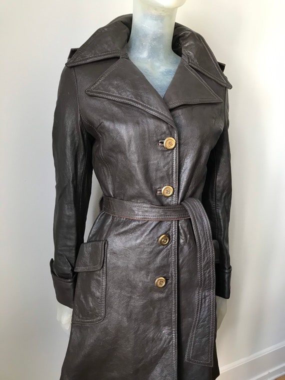 Pierre Cardin, vintage leather trenchcoat - image 2