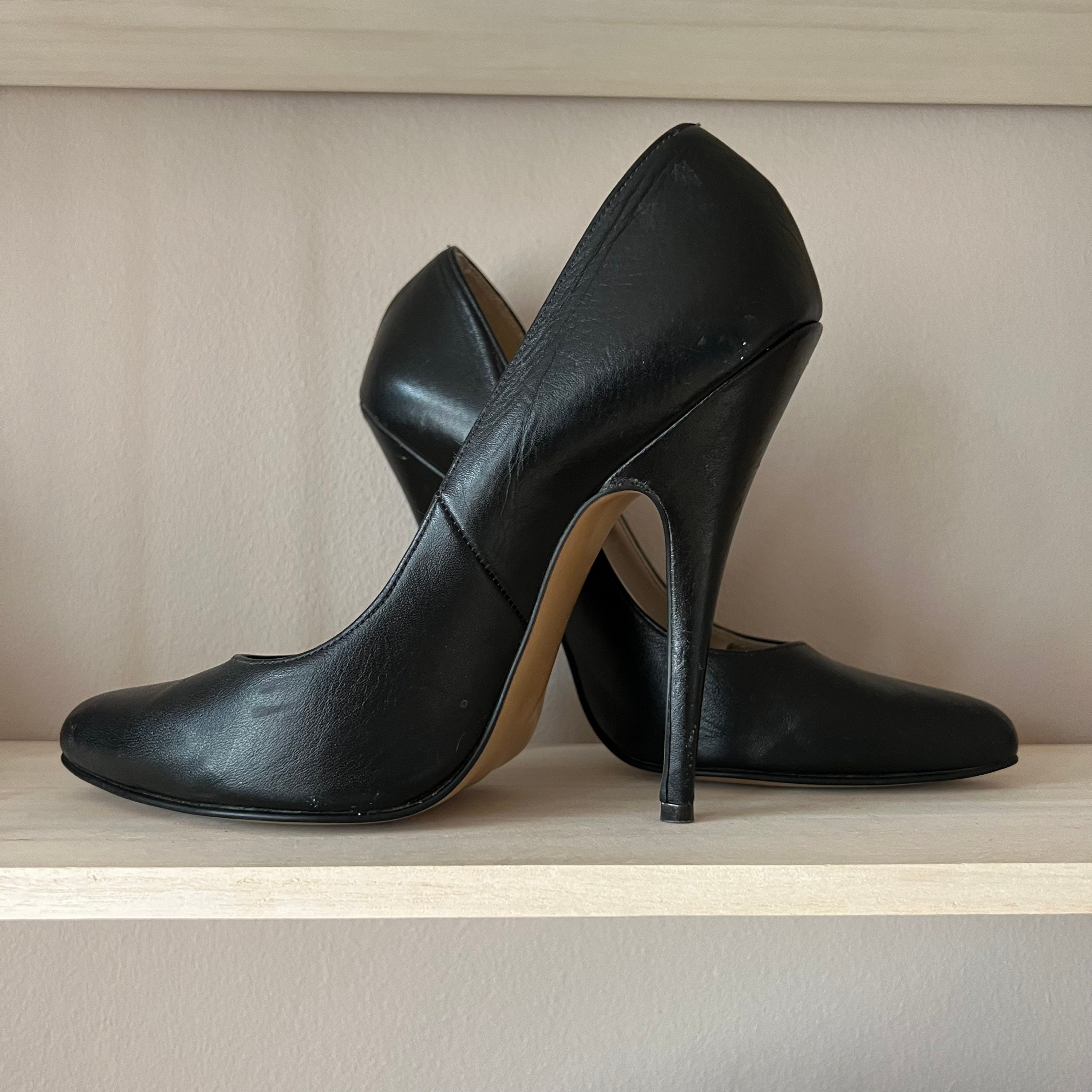 1950's High Heels Black Suede Sexy Strappy Shoes Fetish -  Israel