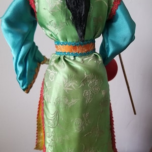 Chinese Doll, 1990's Colorful Chinese Doll, Asian Doll, Tall Asian Doll, Vintage Asian doll, Chinese doll with pom pom image 9