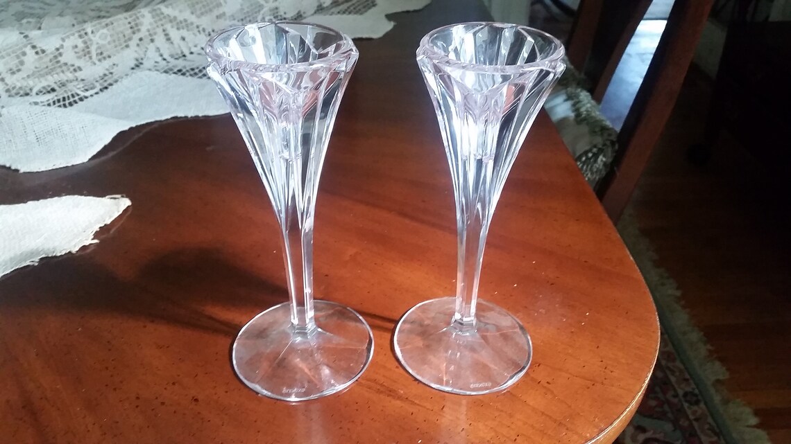 Tapered Lenox Crystal Candle Holders Lenox Crystal Lenox Etsy