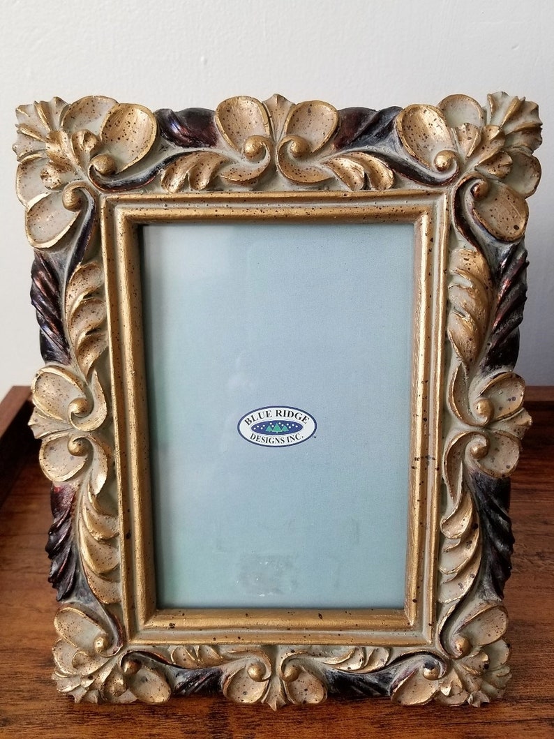 Blue Ridge Designs INC Scroll Picture Frame In Gold Brown And Etsy