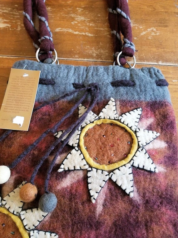 rising tide felted wool purses