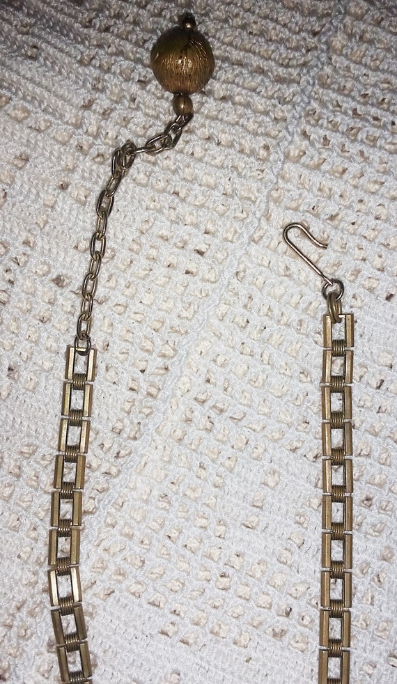 Early 20th Century Victorian Brass Necklace with … - image 4