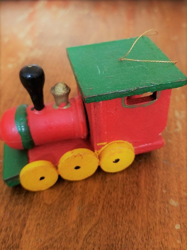Red Wooden Christmas Train Ornament Train Christmas Tree Etsy Sweden