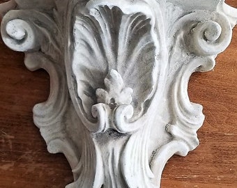 Apliques y estantes de pared de yeso grandes, apliques y estantes de pared de yeso largos, apliques de estante de pared de yeso hechos a mano con diseño ornamental