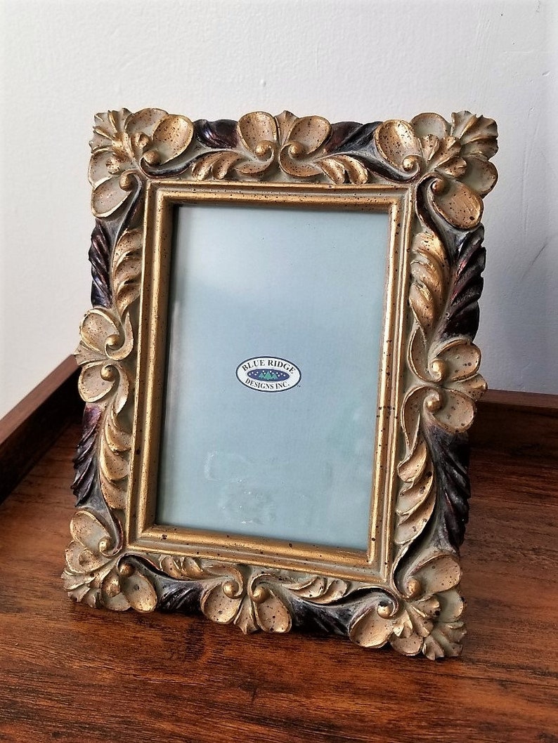 Blue Ridge Designs INC Scroll Picture Frame In Gold Brown And Etsy
