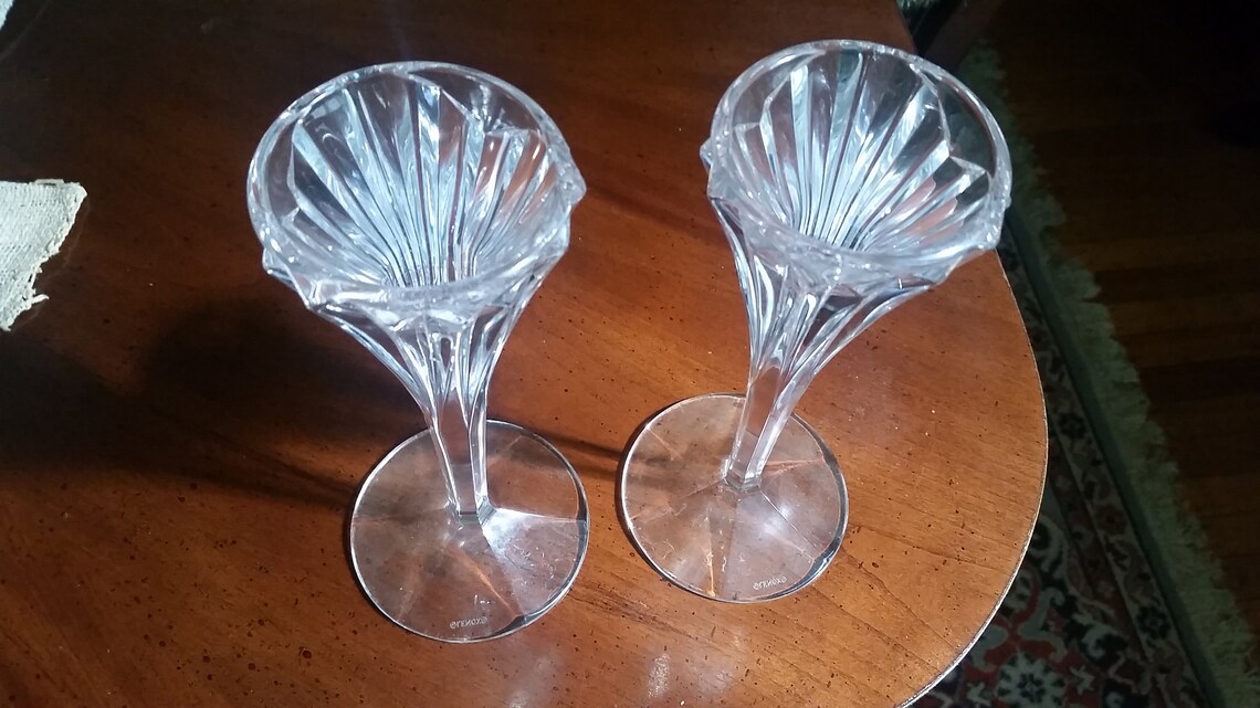 Tapered Lenox Crystal Candle Holders Lenox Crystal Lenox Etsy