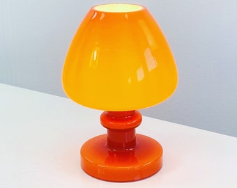 An orange glass desk lamp  by Hans Agne Jakobsson | 1960s | Sweden