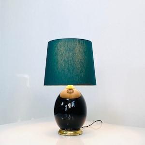A black ceramic desk lamp by TS Belysning | 1970s | Denmark