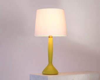 A yellow glass desk lamp by Kastrup Glasværk | 1960s | Denmark