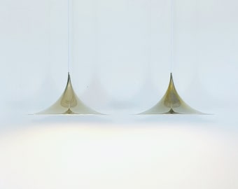 A pair of SEMI brass pendant lights designed by Bonderup & Thorup | 1960s | Denmark