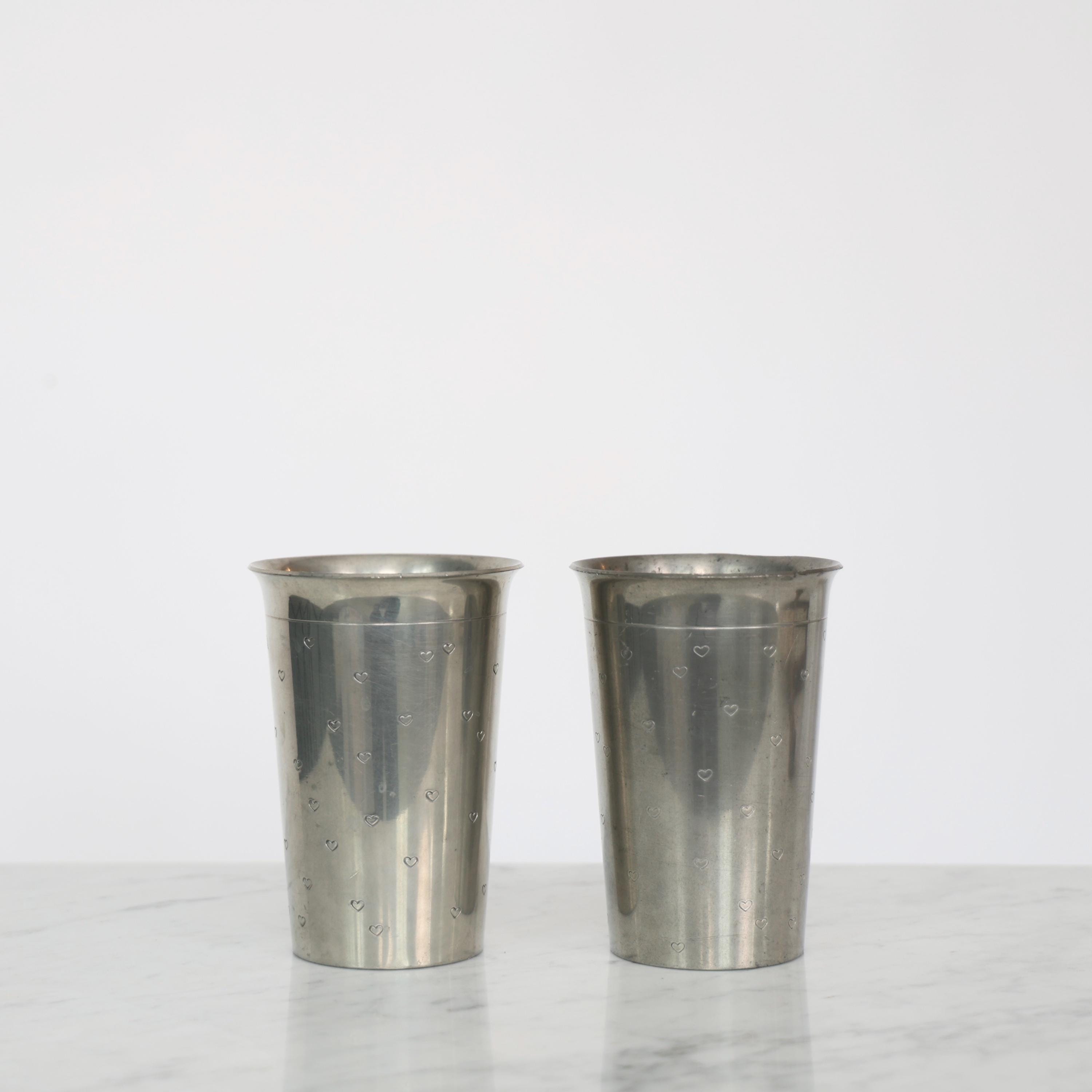 Set of Pewter Vases by Ellen Schlanbusch for Just Andersen, 1940s