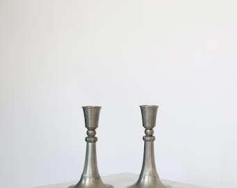 Set of Art Nouveau Pewter Candlesticks by Just Andersen, 1920s, Denmark