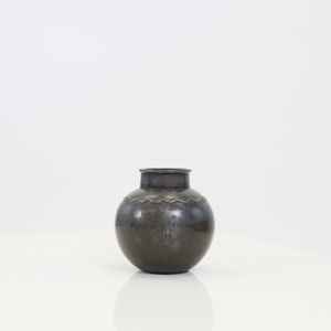 A round art deco metal vase by Just Andersen | 1930s | Denmark