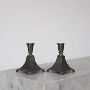 Pair of Pewter Candlestick Holders designed by Just Andersen | 1920s | Denmark
