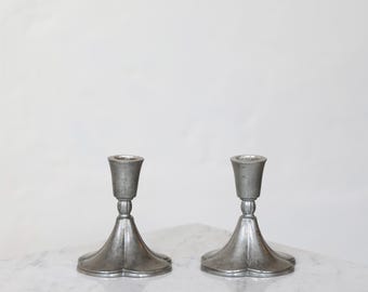 Pewter Candlestick Holders designed by Just Andersen, 1920s, Denmark