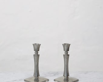 Pewter Candlesticks by Just Andersen, 1950s, Denmark