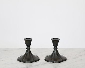 Art Nouveau Just Andersen Discometal Candlestick Holders | 1920s | Denmark
