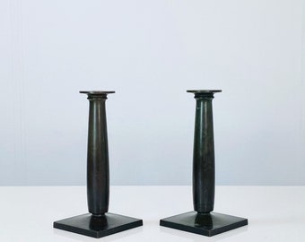 A pair of rare bronze candlholders by Just Andersen | 1920s | Denmark