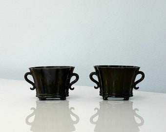 A pair of metal vases designed by Just Andersen | 1920s | Denmark