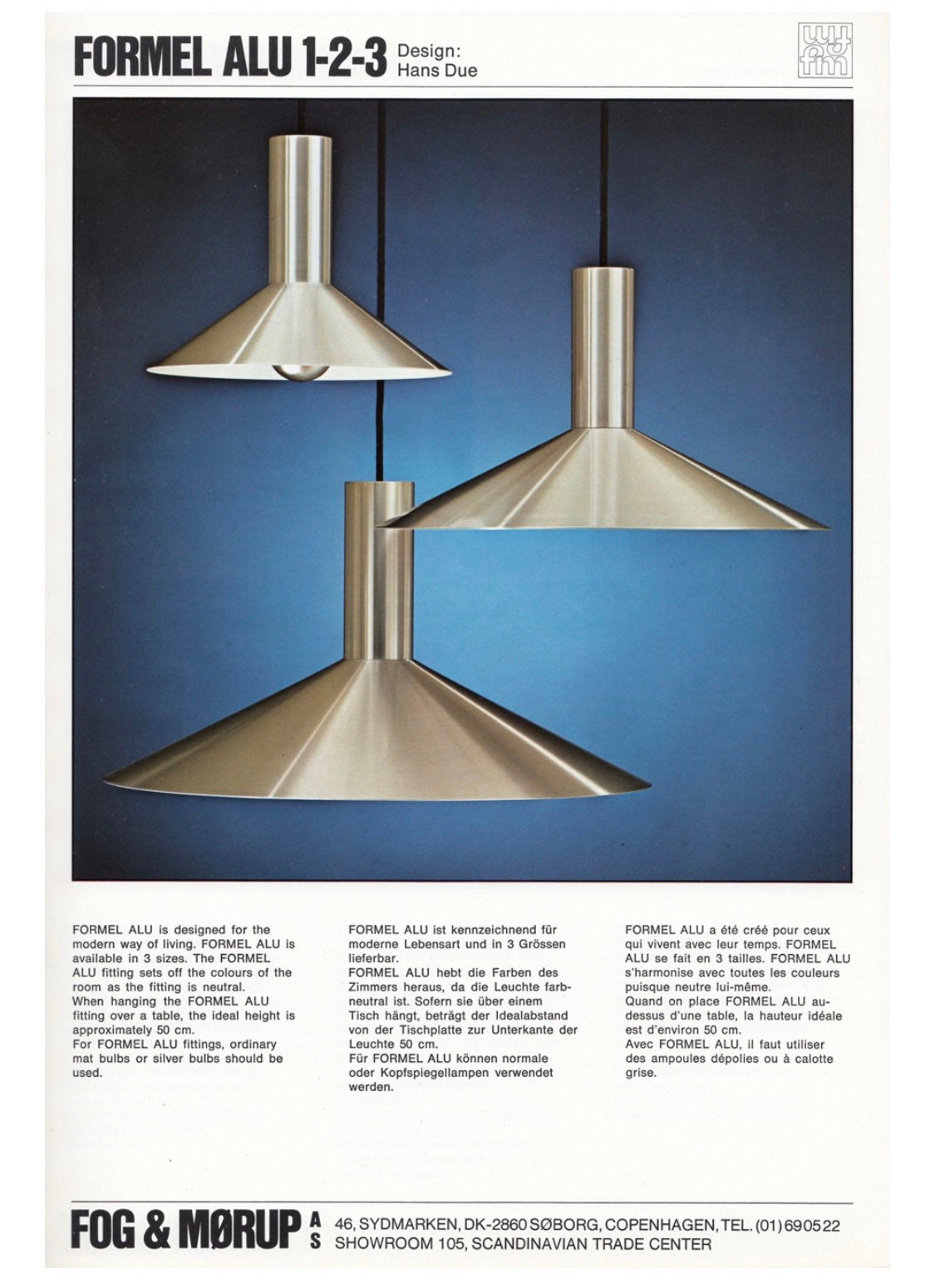 Fog & Morup/Hans Due/Formel 3/ペンダントライト