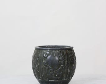 Sculptural Diskometal Vase with Floral motifs designed by Just Andersen, 1930s, Denmark