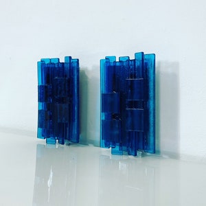 A set (2) of blue sconces by Claus Bolby