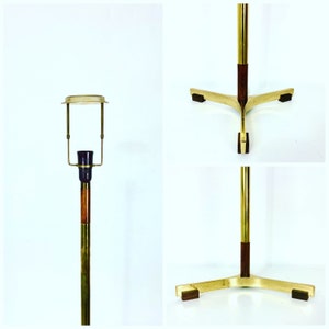 A brass and teak floor lamp by Jo Hammerborg | 1960s | Denmark