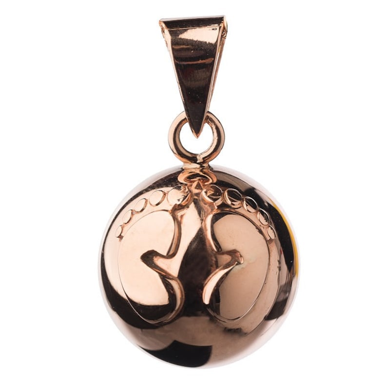 Pregnancy jewelry Bola baby feets rose gold original with sound calming effect