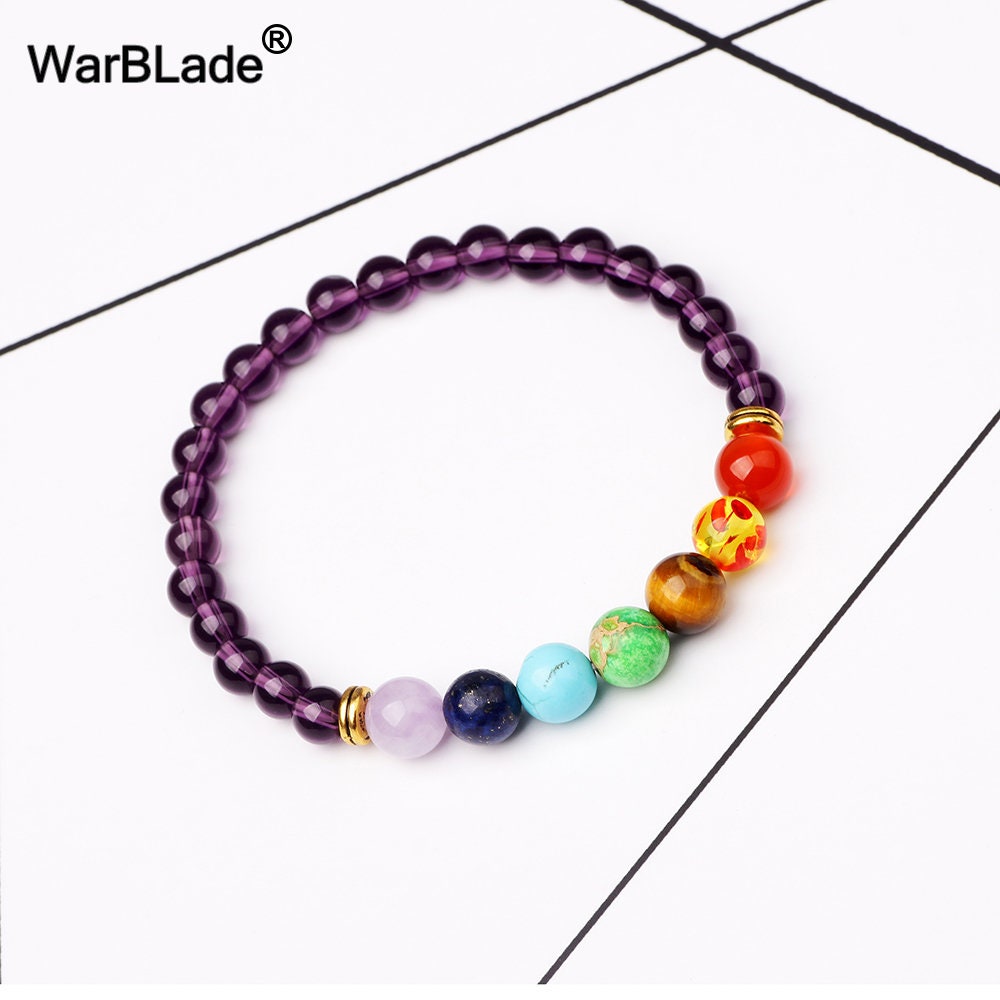 Details about / 7 Chakra Energy 6MM Stone Adjustable Braided Handmade Tree Of Life Bracelet Gift