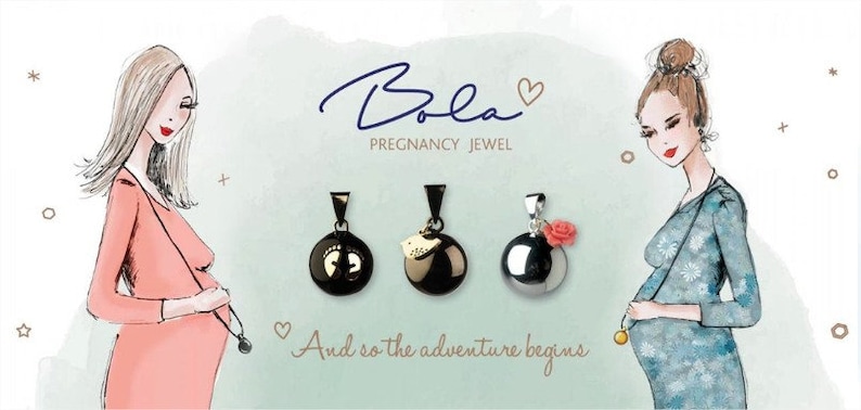 Pregnancy jewelry Bola baby feets rose gold original with sound calming effect