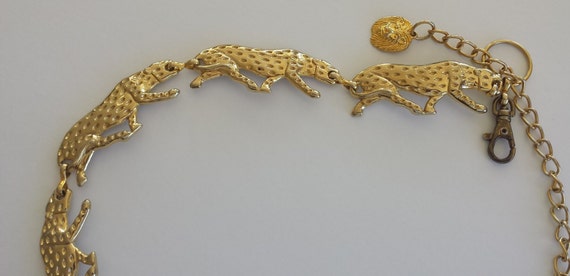 Vintage ANNE KLEIN Gold Tone Cheetah Chain Link B… - image 3