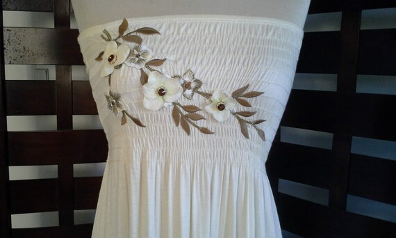 Vintage Stunning BoHo Tube Top Dress Bohemian Beac