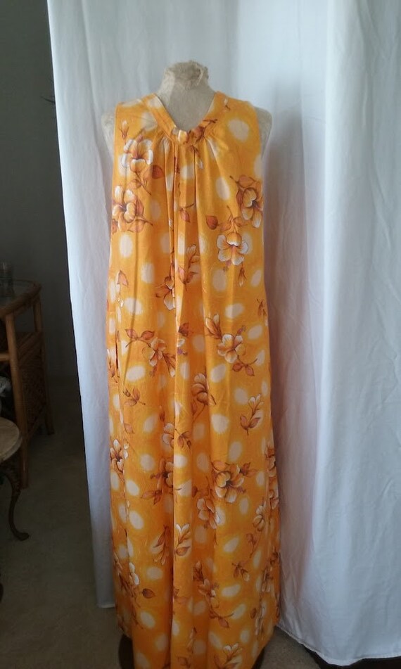 Vintage Yellow Floral Hawaiian Mid Century Modern… - image 5