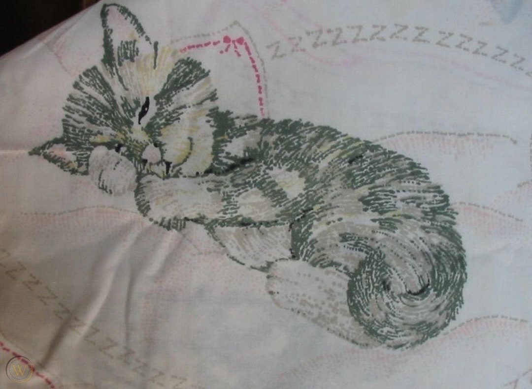 Vintage SEARS ROEBUCK Chessie the Cat Twin Sheets Etsy