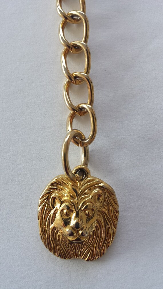 Vintage ANNE KLEIN Gold Tone Cheetah Chain Link B… - image 4