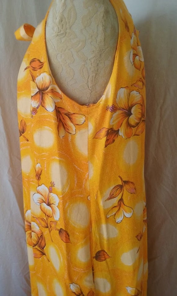 Vintage Yellow Floral Hawaiian Mid Century Modern… - image 7