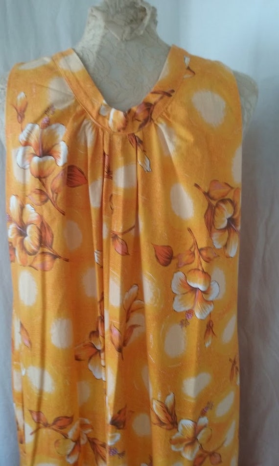 Vintage Yellow Floral Hawaiian Mid Century Modern… - image 6