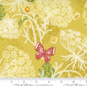 Moda WILD BLOSSOMS Quilt Fabric By-The-1/2-Yard by Robin Pickens - 48733 12 Maize