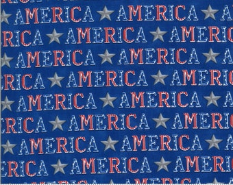 Moda AMERICA THE BEAUTIFUL Quilt Fabric by-The-1/2-Yard de Deb Strain - 19983 14 Lake Blue